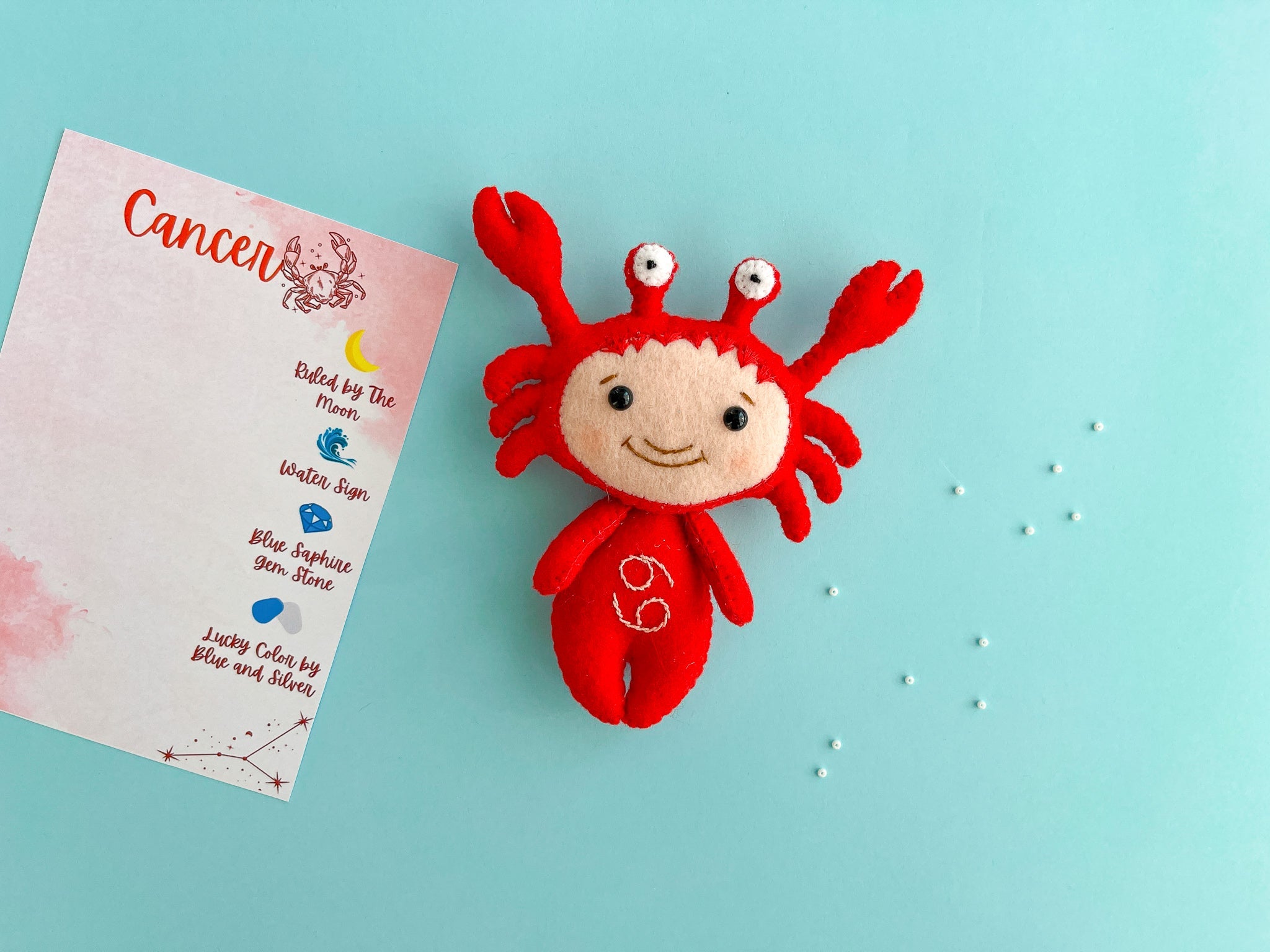 Cancer Zodiac Felt Doll - WoollyFox